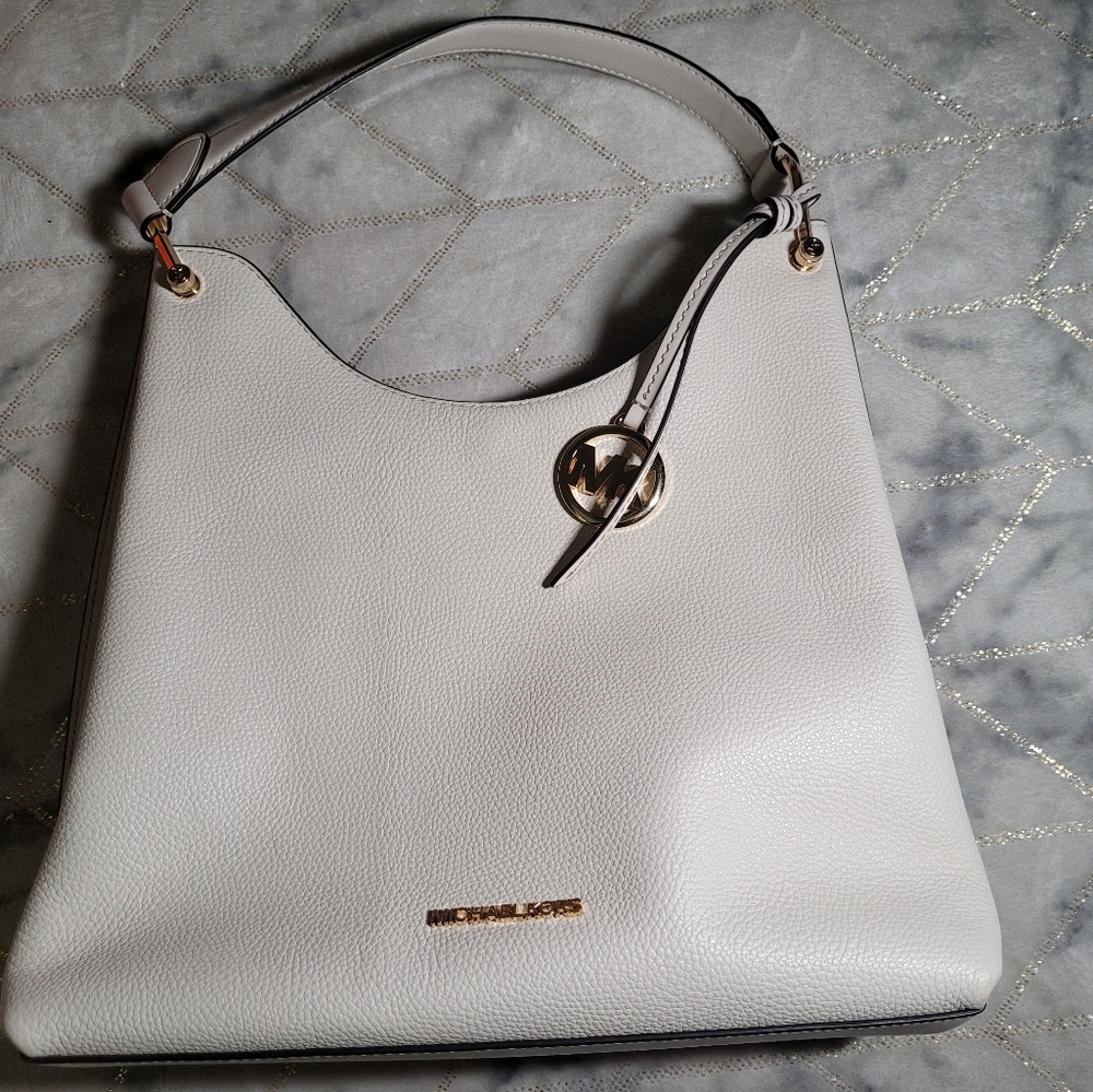 Michael Kors leather Saffoano Pebble Satchel Large Slouchy Shoulder Bag; “Joan” - Picture 2 of 6